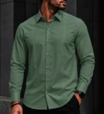 پیراهن مردانه D&G سبز پارچه ماکان