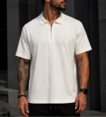 پلوشرت یقه زیپ‌دار POLO سفید