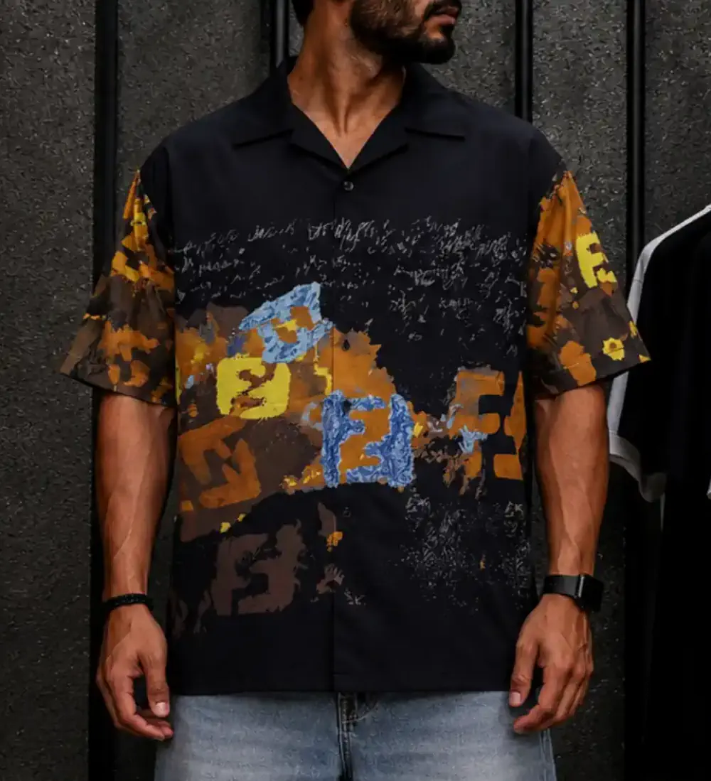 سشسشسشسش پیراهن مردانه هاوایی fendi - تصویر 1