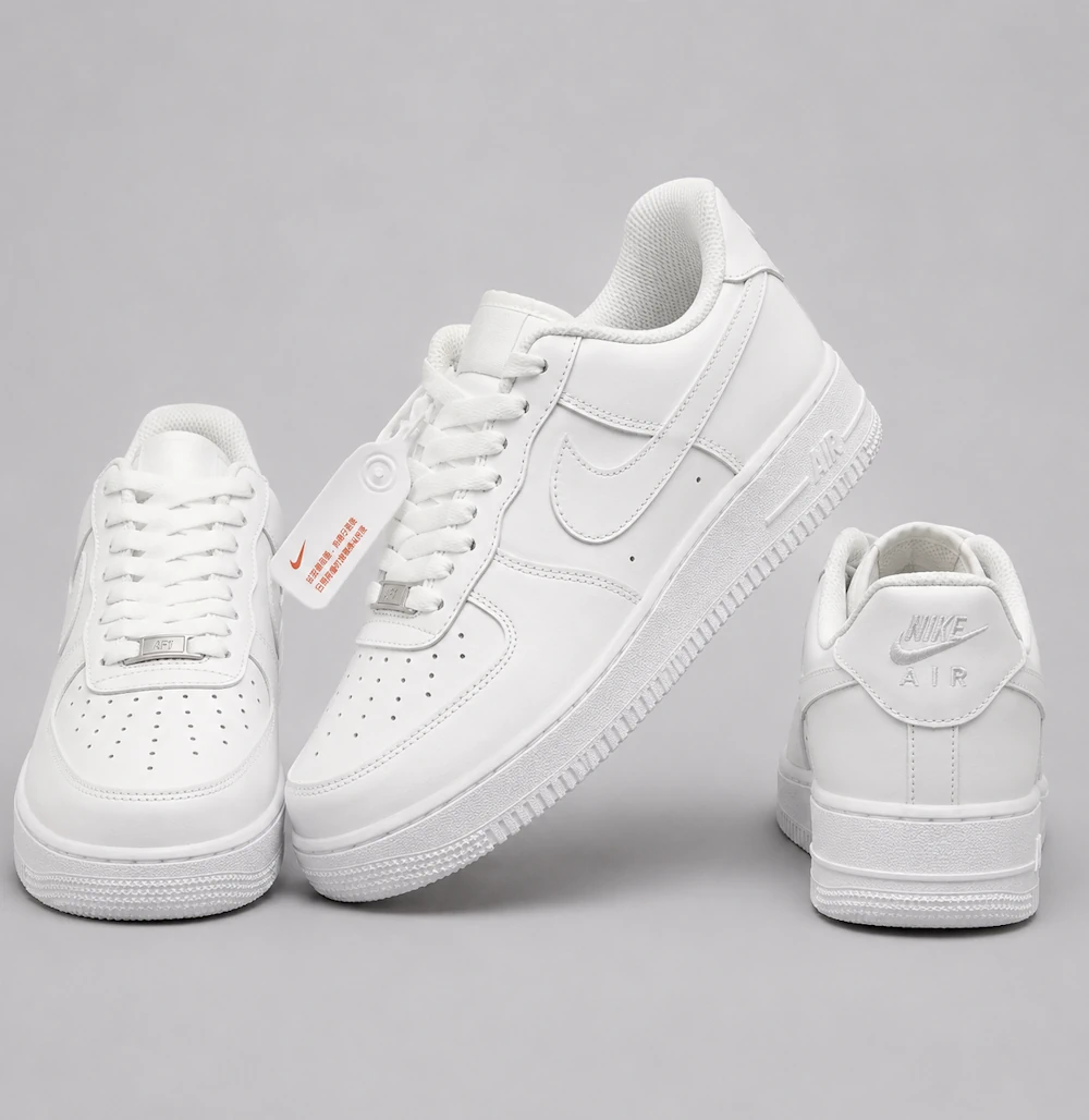 کتونی سفید کامل نایکی Nike Air Force 1 Low کتونی مردانه سفید کامل نایکی Nike Air Force 1 - تصویر 1