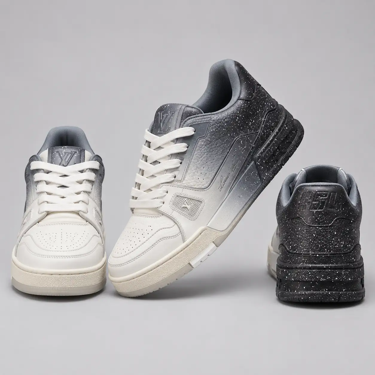 LV ARCH LIGHT SNEAKER - کتونی مردانه LV مشکی سفید رنگ پاش مستر کوالیتی LV ARCH LIGHT SNEAKER - تصویر 1