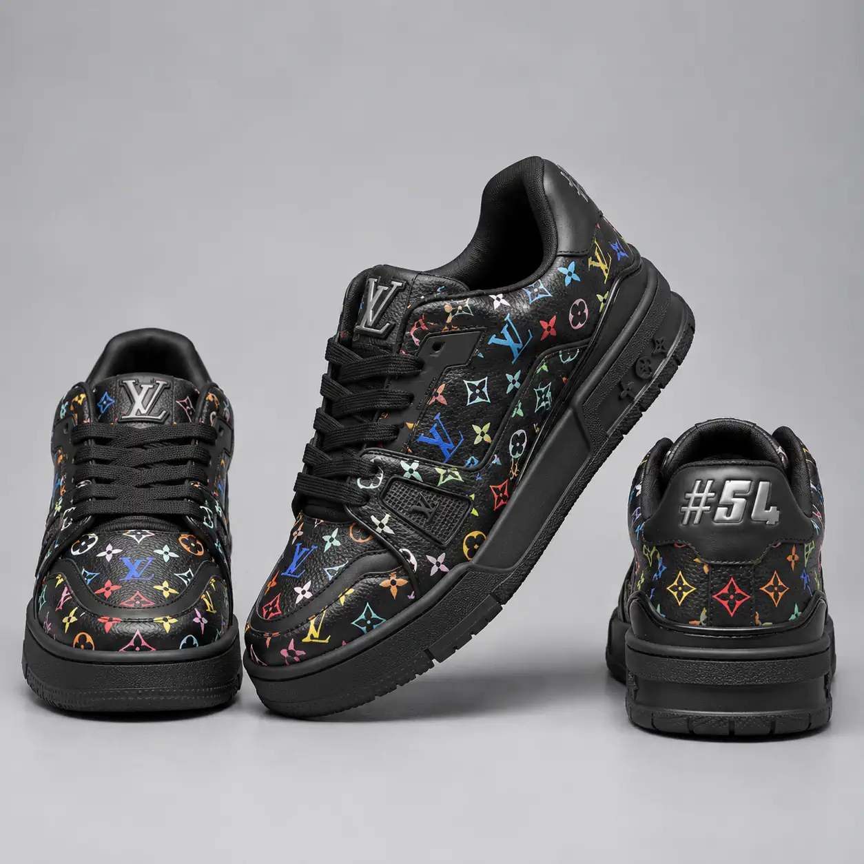 LV ARCH LIGHT SNEAKER کتونی مردانه LV مشکی لوگو رنگی مستر کوالیتی LV ARCH LIGHT SNEAKER - تصویر 1